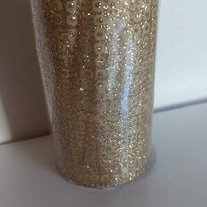 NWT Gold Glitter Xtra Wide Christmas Fabric Ribbon Michaels Holiday Crafts Decor